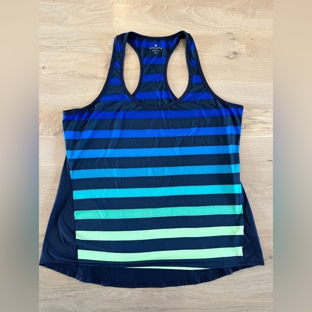 Athleta Chi Ombre Striped Racerback Tank Top Size XL